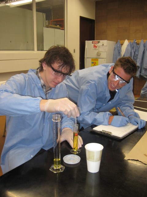 Students at the Biology labs 