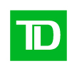 The letters T and D are displayed in white on a bright green square. The logo for TD bank. 