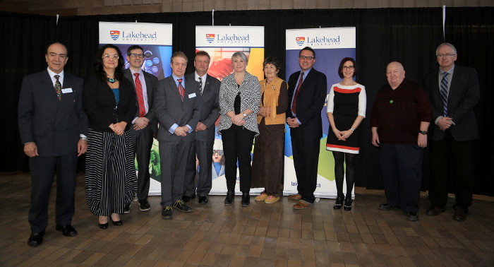 Photo of participants from the launch of Lakehead's Research and Innovation Week