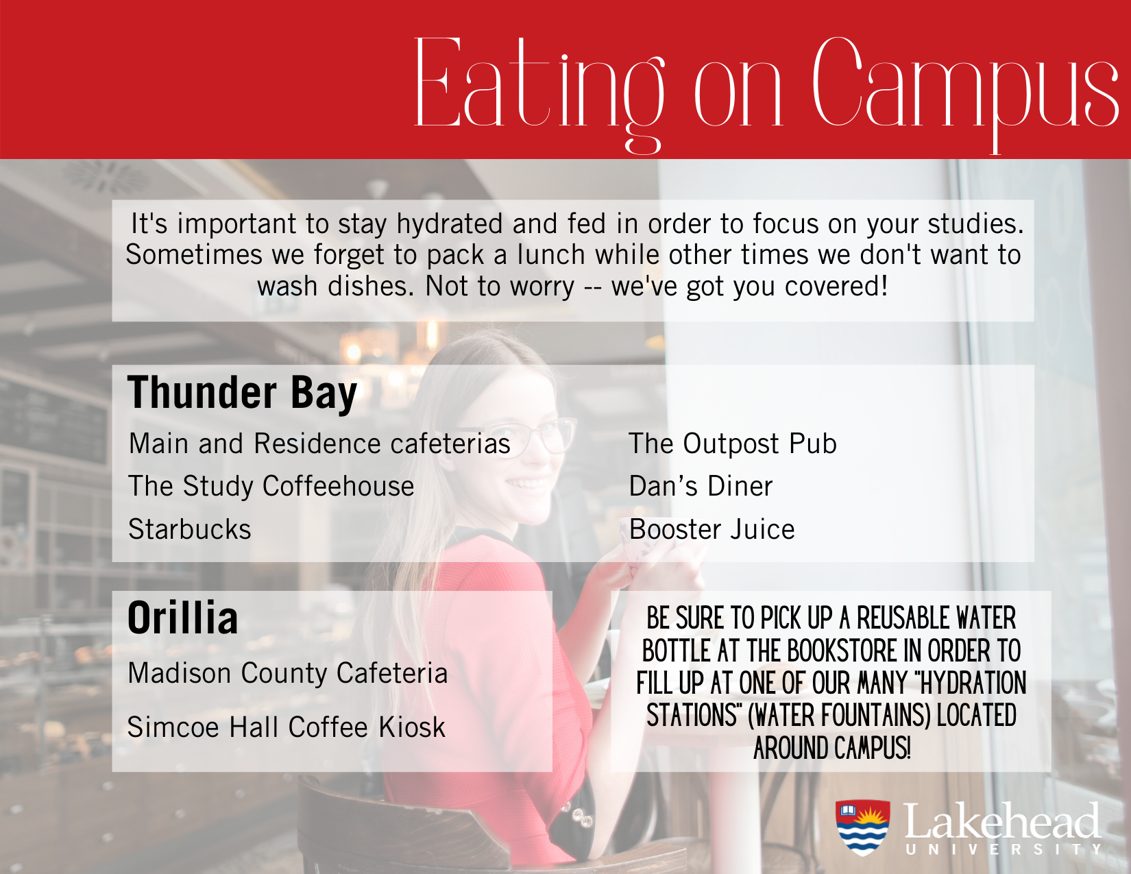 Eating on campus infographic
