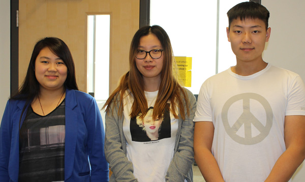 Lakehead students (l to r) Ruixia Liang, LinLin Feng, and Chenhan Chu of China are preparing to complete their Business degrees at the Orillia campus.
