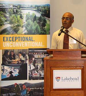 Dr. Nanda Kanavillil, chair of Lakehead’s new Research Centre for Sustainable Communities. 