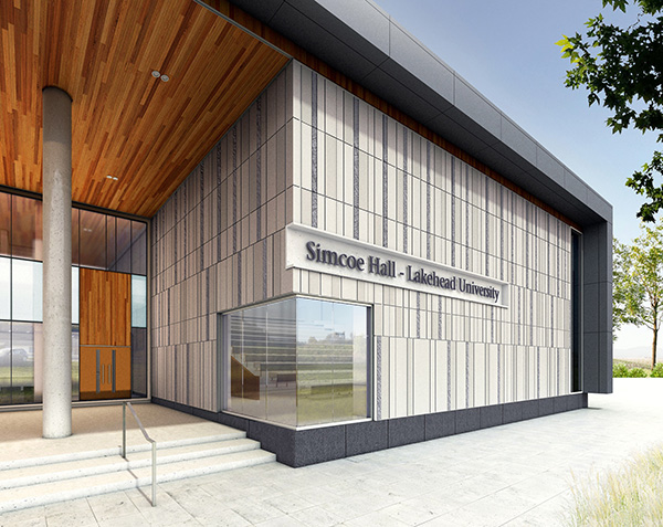 Artist's rendering depicting Lakehead Orillia's Academic Building as the University's new Simcoe Hall.