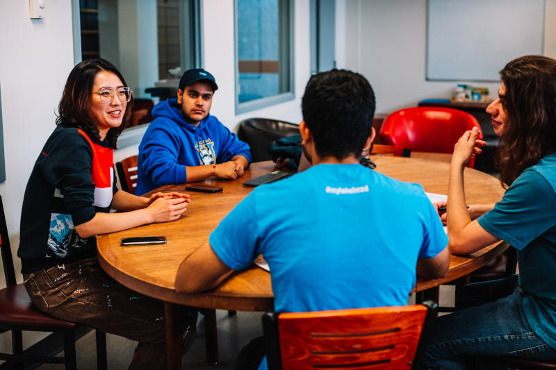 Students having conversation