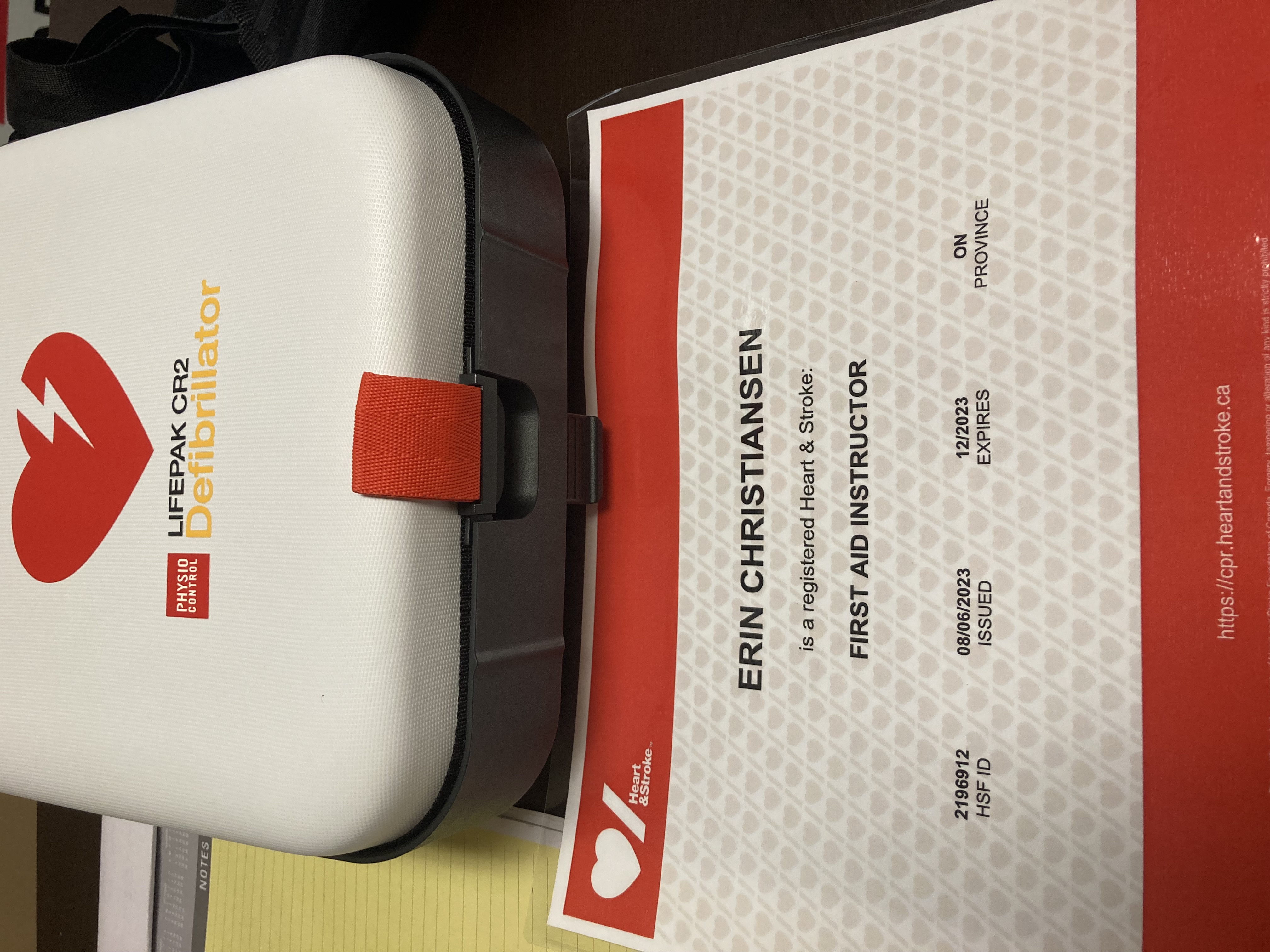 Erin Christiansen First Aid Instructor Certificate