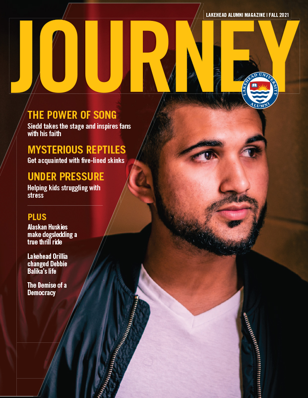 The cover of Journey Alumni Magazine - Fall 2021 featuring Siedd