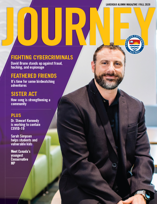 The cover of Journey Fall 2020 issue with David Bruno pictured in large format