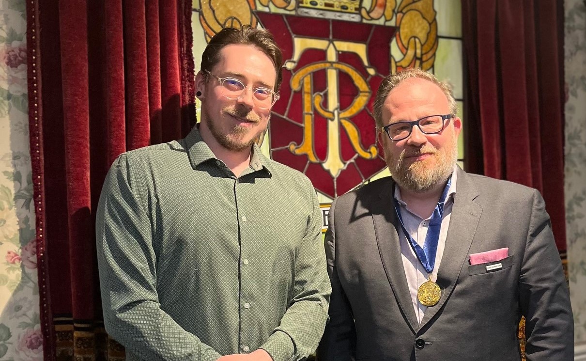 2025 Cruikshank Gold Medal Ceremony OHS Executive Director Daniel Dishaw and Dr. Michel Beaulieu at the Cruikshank Gold Medal Ceremony on February 7, 2025