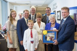 Members of the Tamblyn family pose for a picture with Lakehead University President, Dr. Brian Stevenson Members of the Tamblyn family pose for a picture with Lakehead University President, Dr. Brian Stevenson