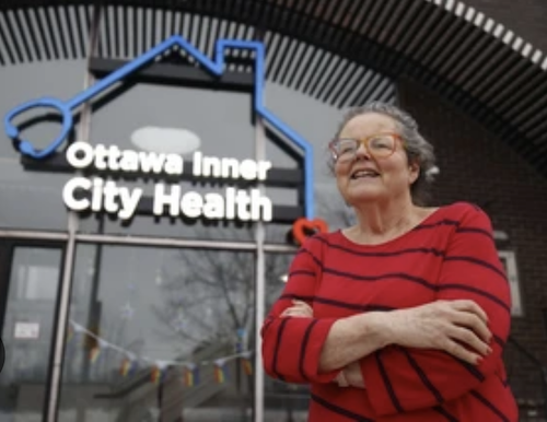 Wendy Muckle outside of Ottawa Inner City Health Wendy Muckle outside of Ottawa Inner City Health