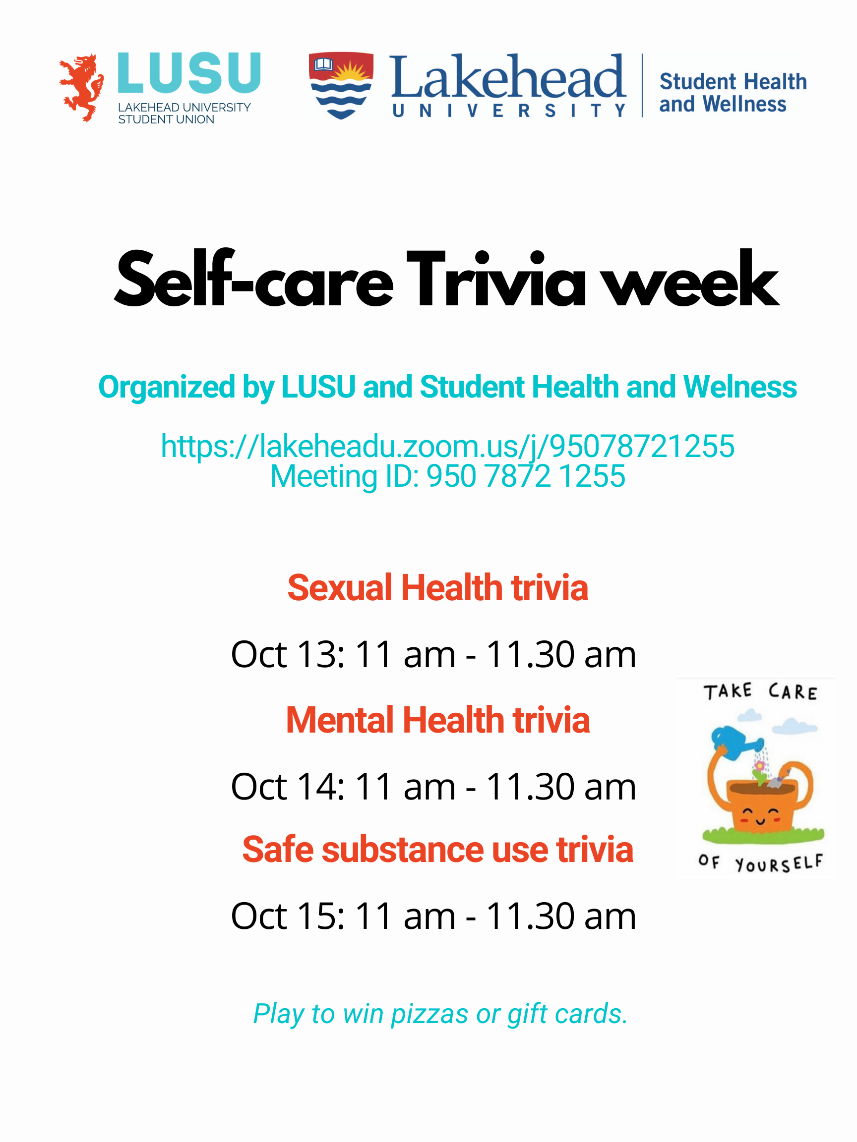 Self Care Trivia Lakehead University
