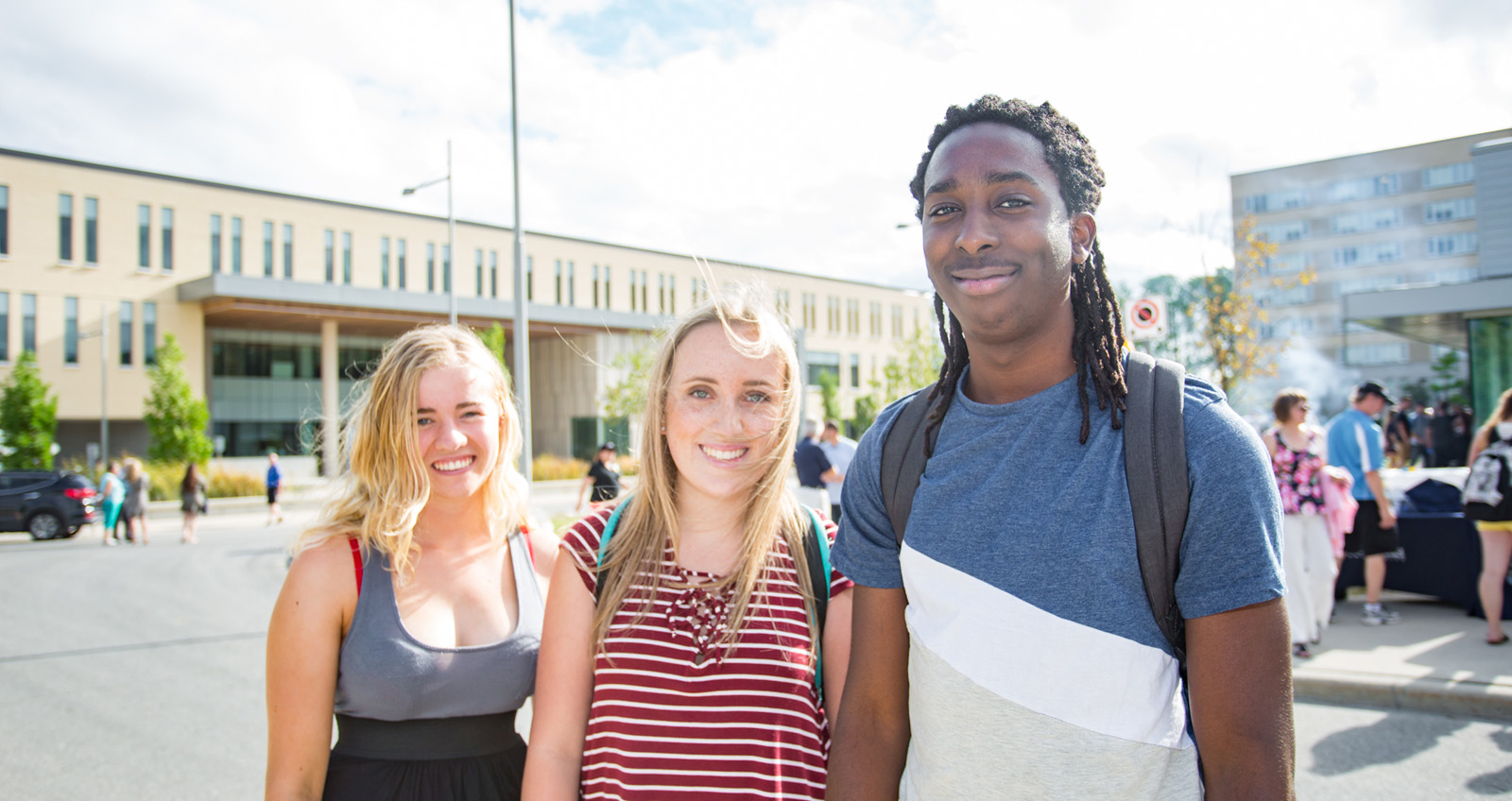 Students smiling on Orillia Campus
