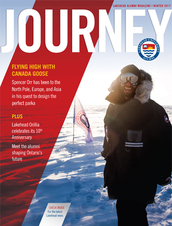 This cover features Spencer Orr in his Canada Goose Jacket somewhere very cold.