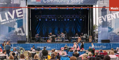 A crowd of people sitting in front of the stage at a previous Live on the Waterfront event