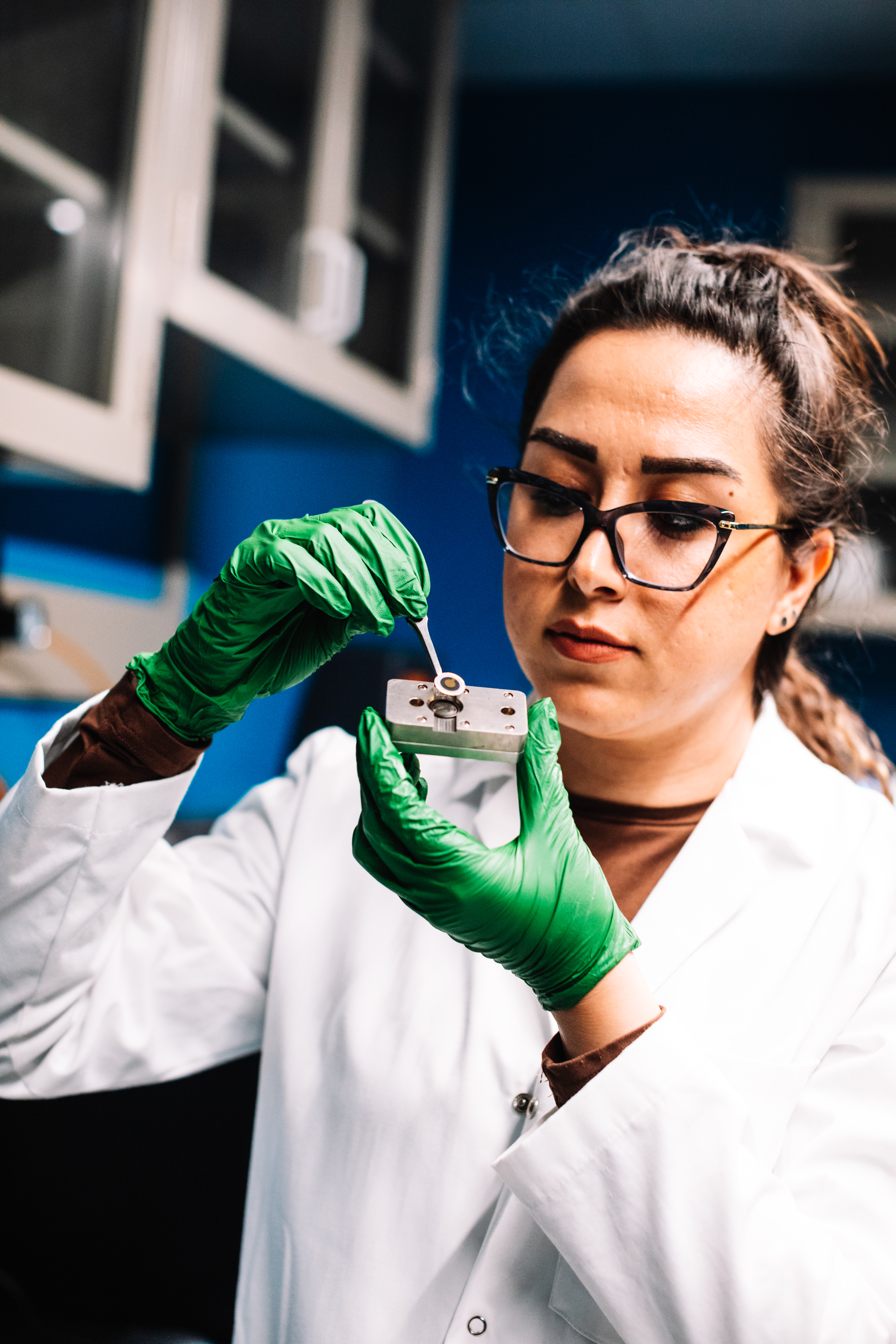 Graduate student in chemical laboratory