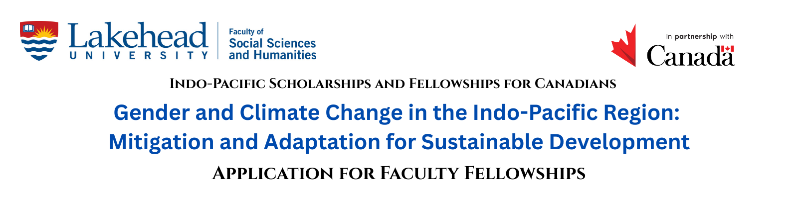 Header with program title and logos of Faculty of Social Science and Humanities and the Government of Canada