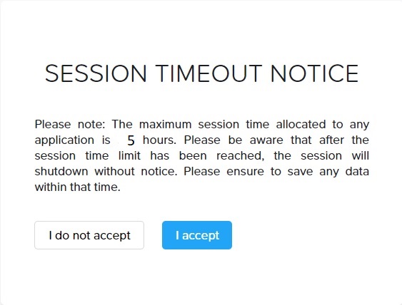 session timeout notice
