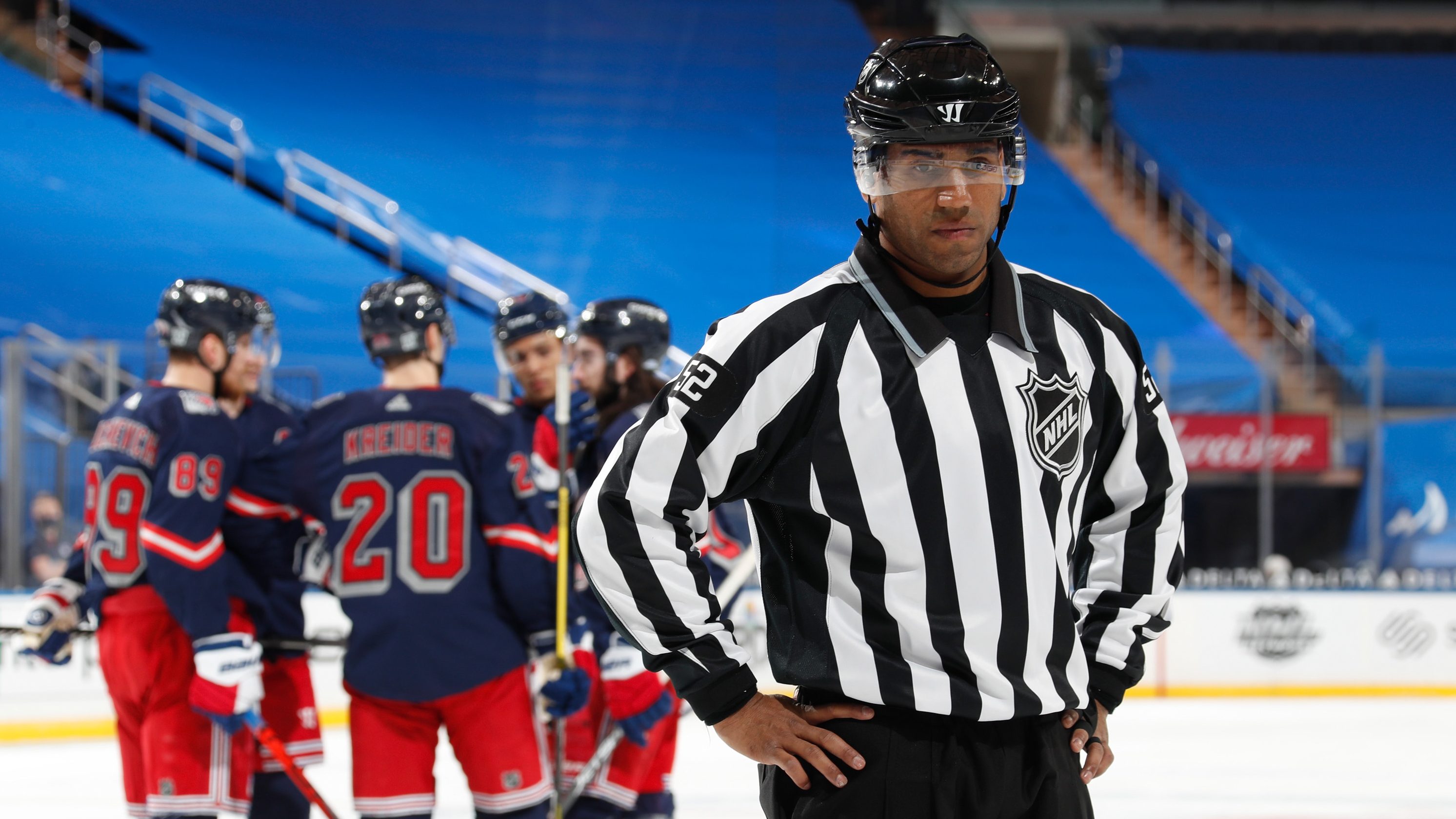 NHL Linesman Shandor Alphonso at hockey game
