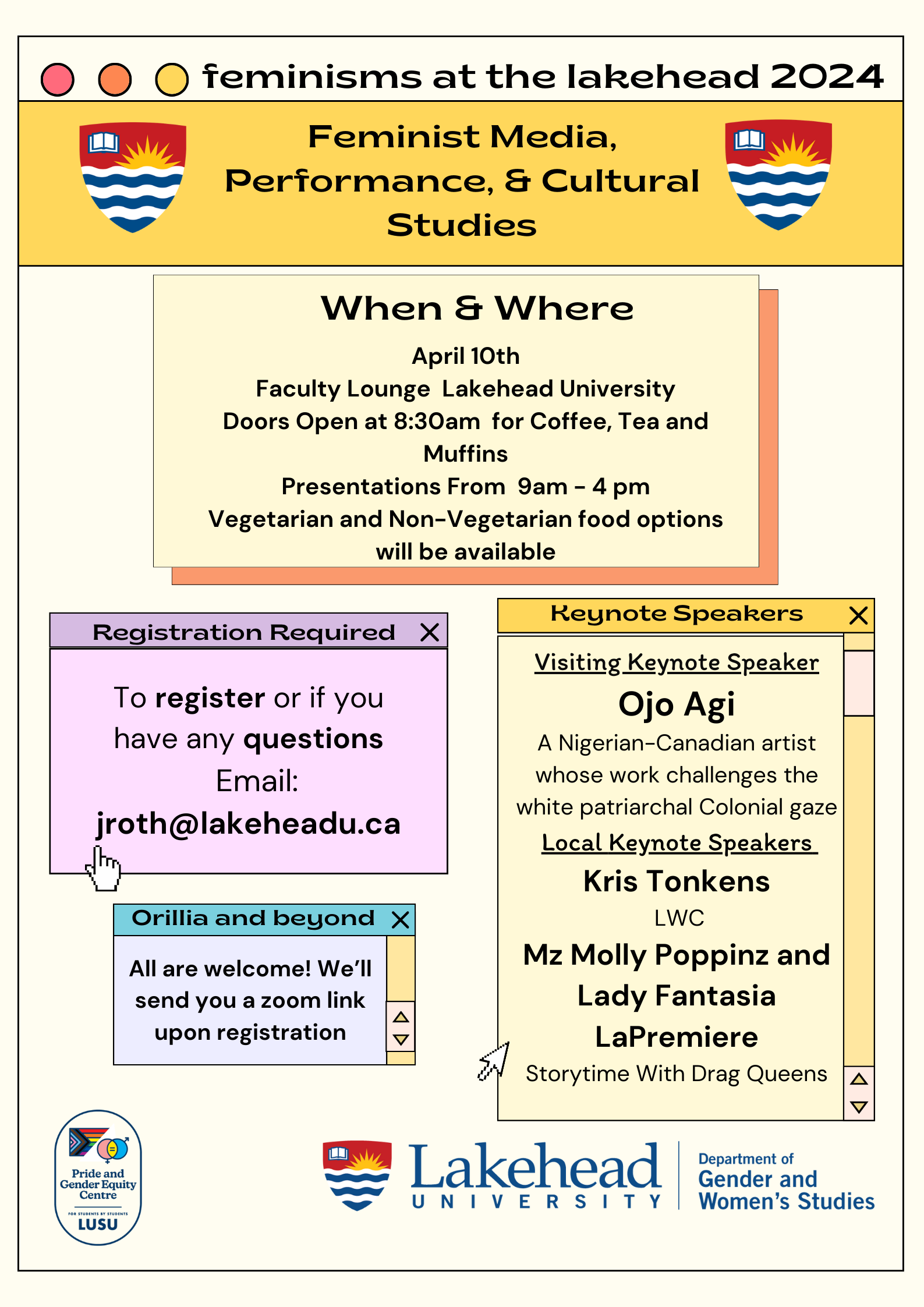 Event details on the poster with the Gender and Women's Studies logo. Event details are provided on the webpage.