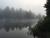 View of lake on a foggy day