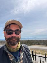Tobias Stephan and the Lake Superior with the Sleeping Giant in the background