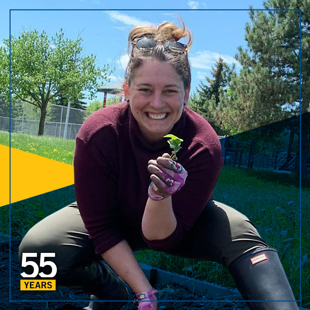 Ann-Marie works in the community garden