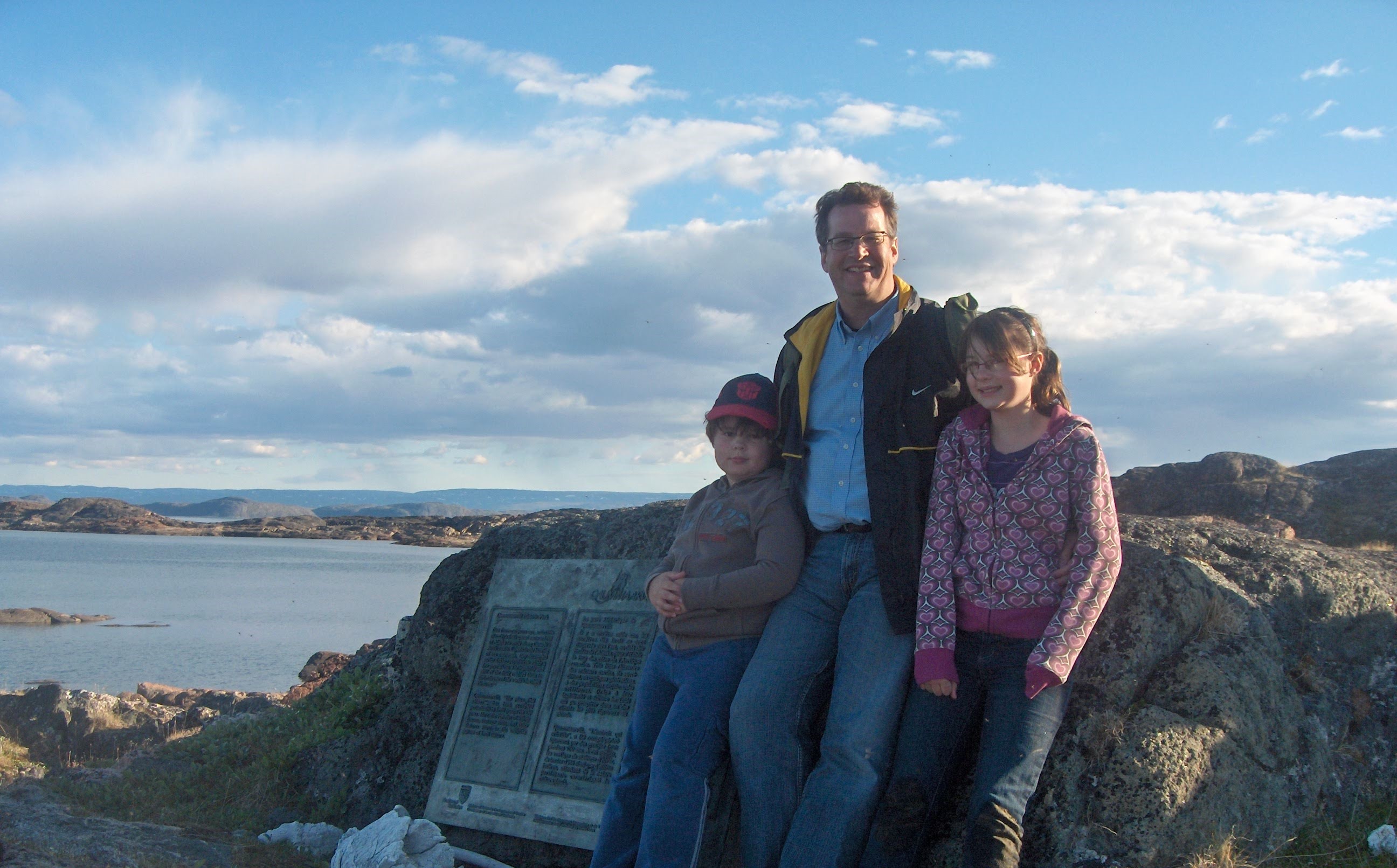 Dr. Southcott with his Children Near Iqaluit