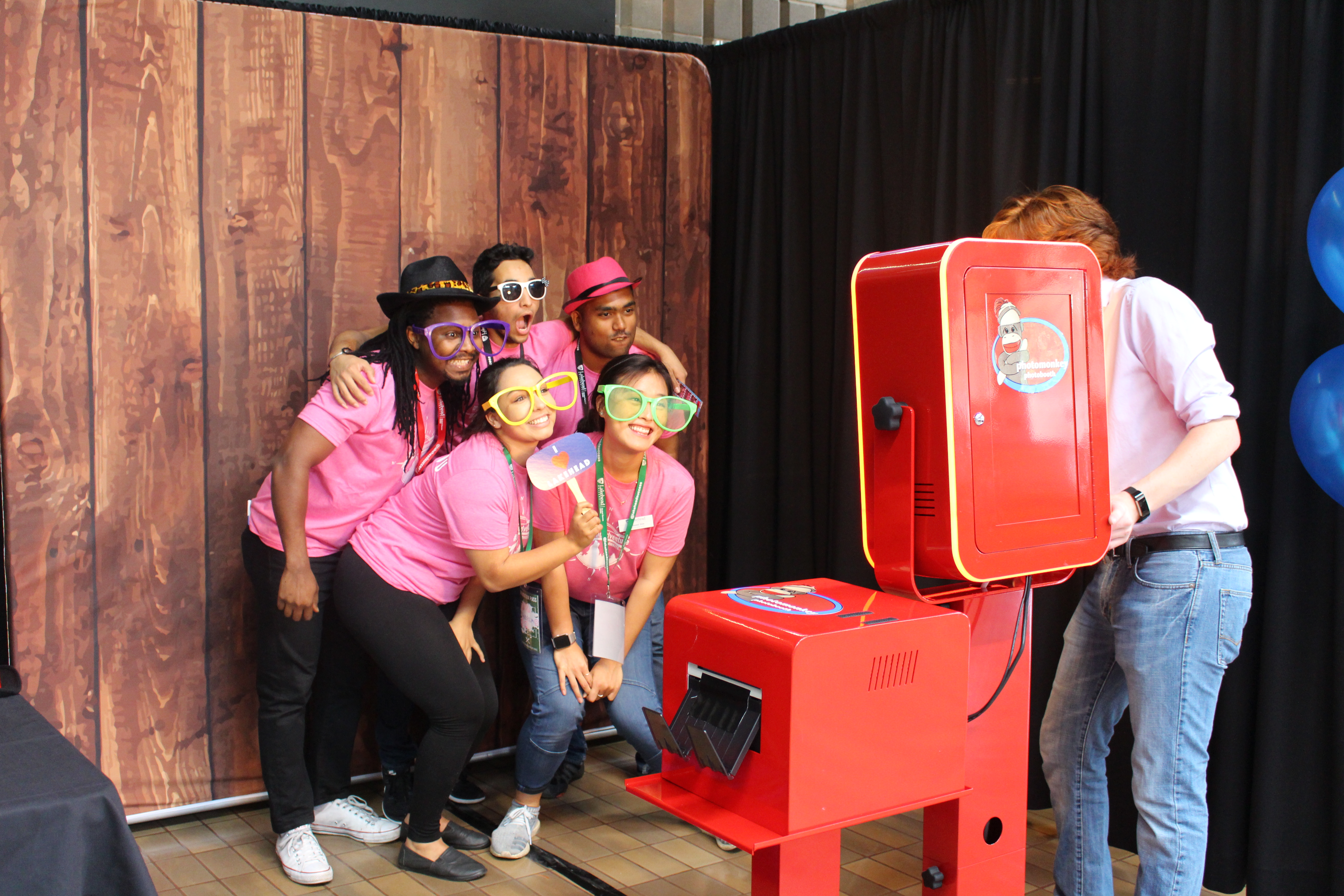 Students posing in silly costumes