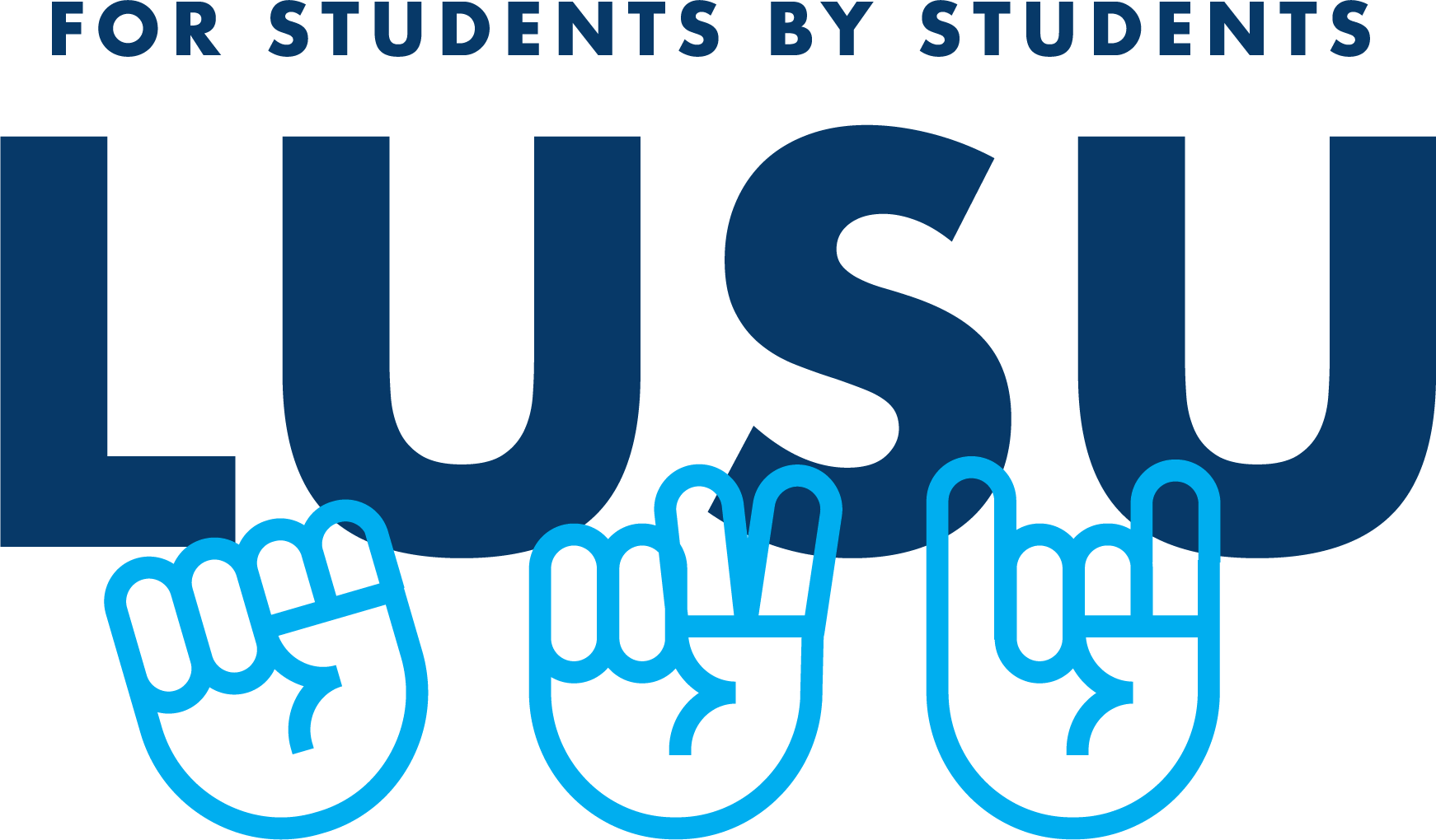 LUSU Logo, For Students, By Students