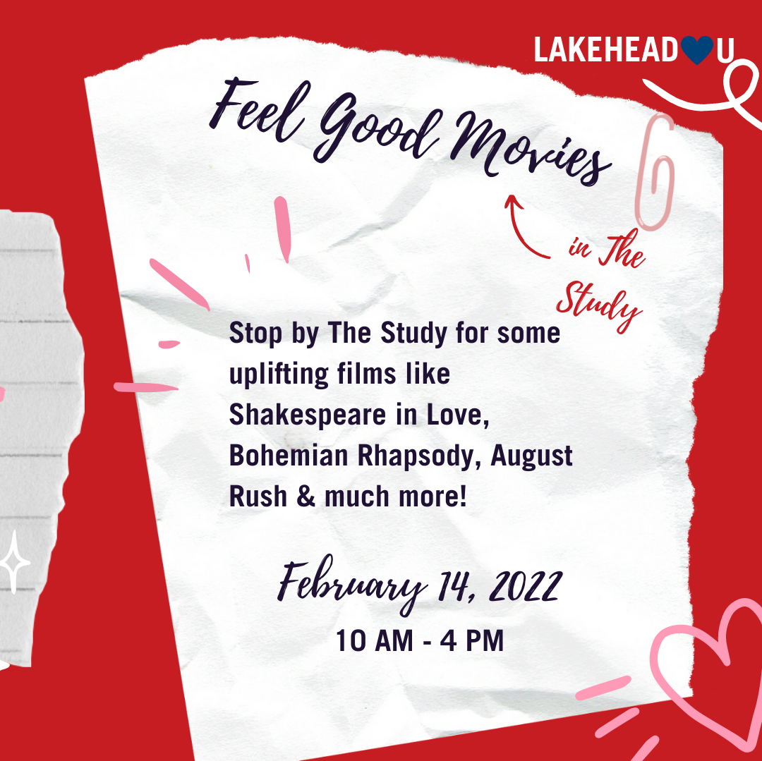 Feel good movies in the study poster with information as depicted on webpage.
