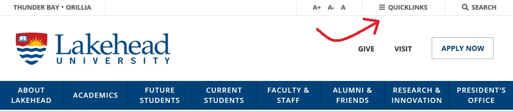 lakeheadu.ca quicklinks myinfo