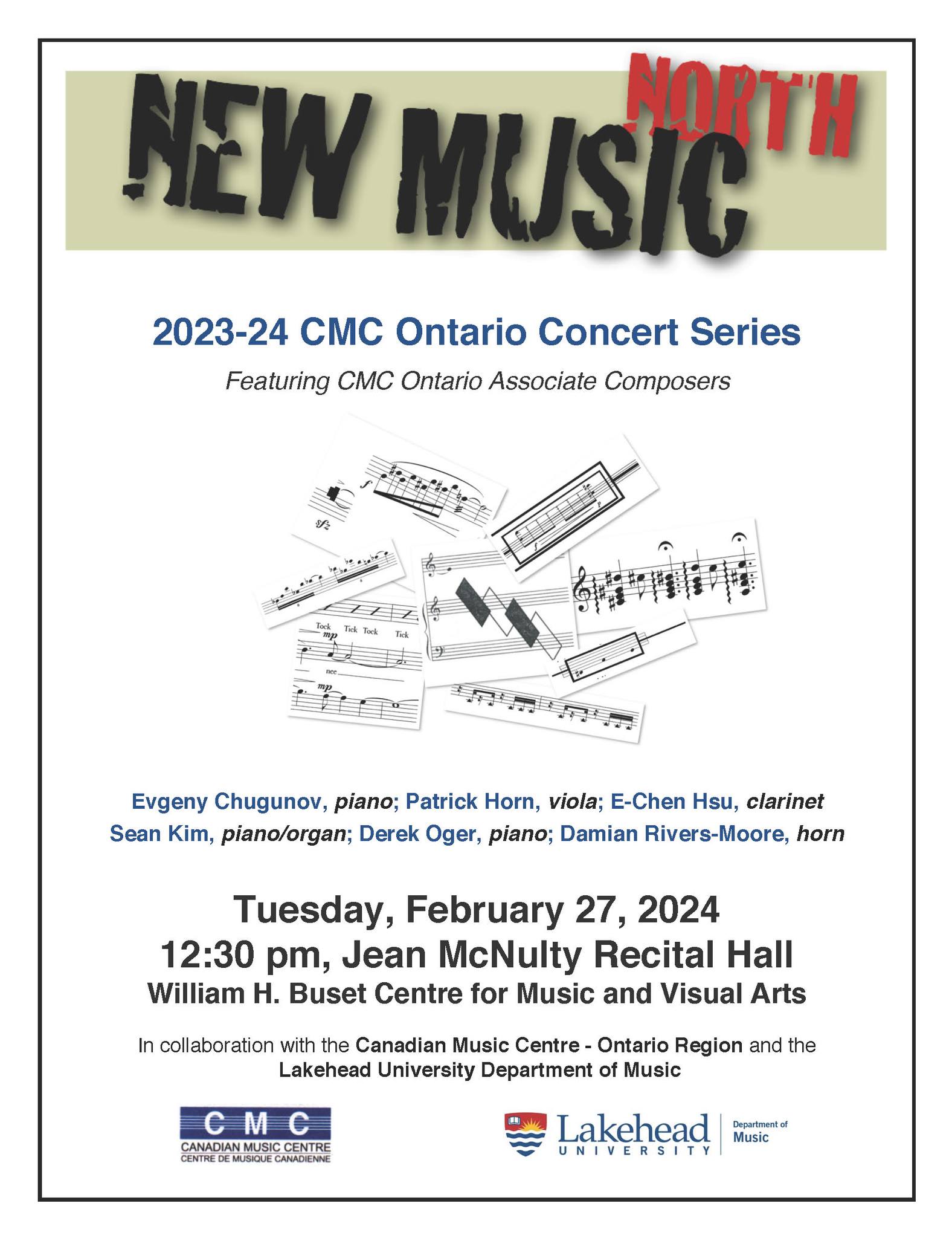 Poster for:  CMC Ontario Concert Series Event