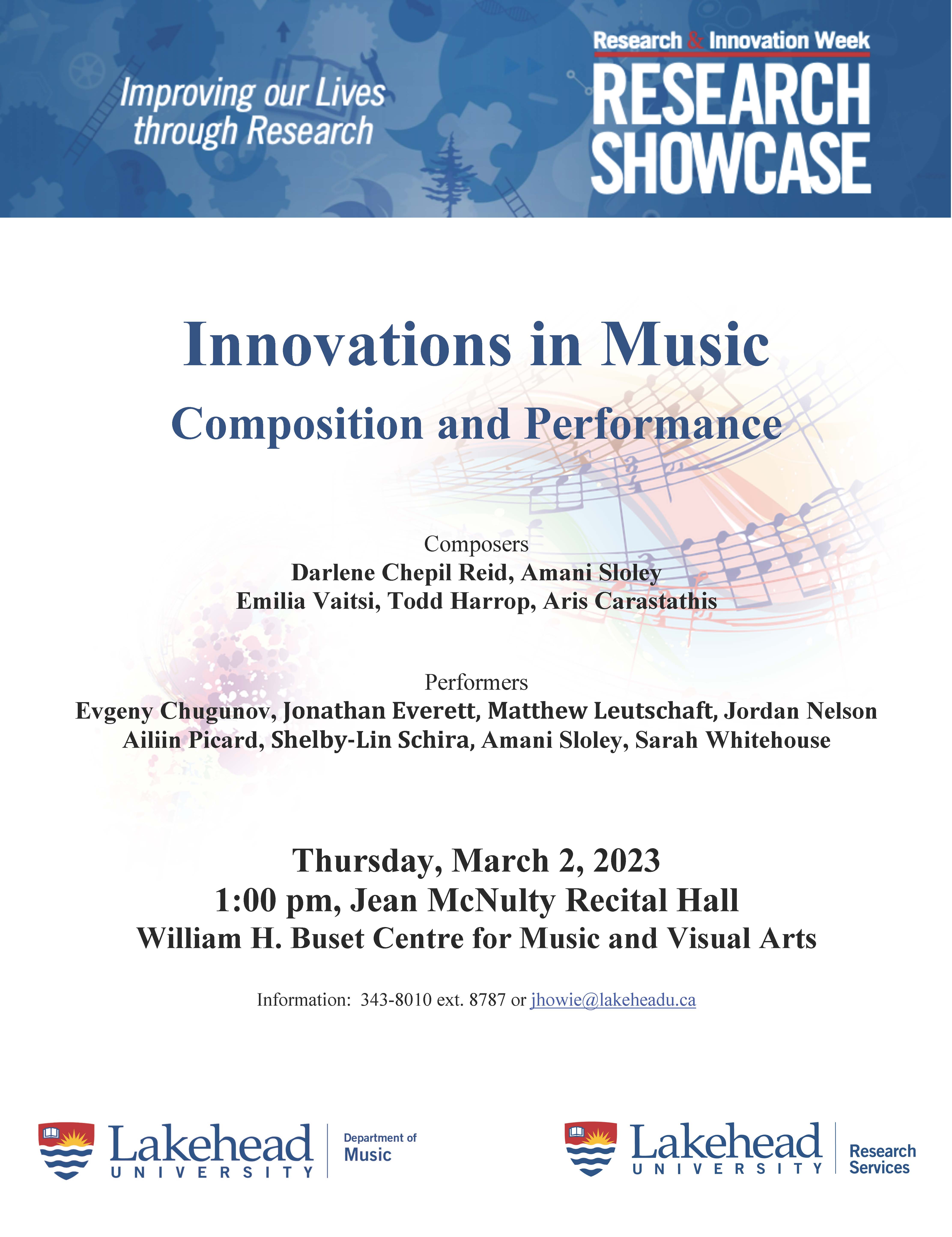 Event Poster for:  Innovations in Music Composition and Performance