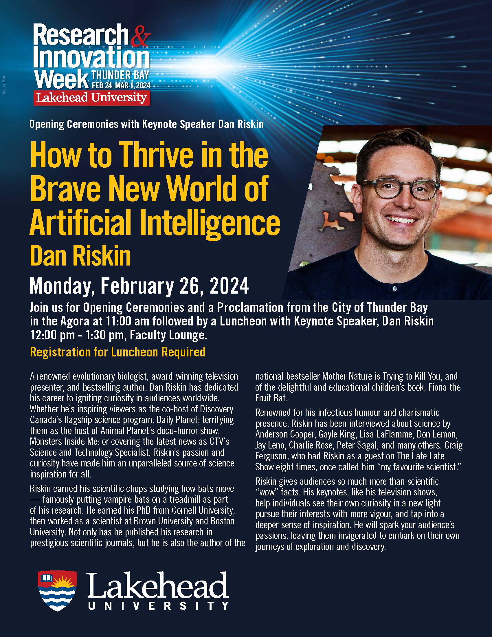 Dr. Dan Riskin Event Poster