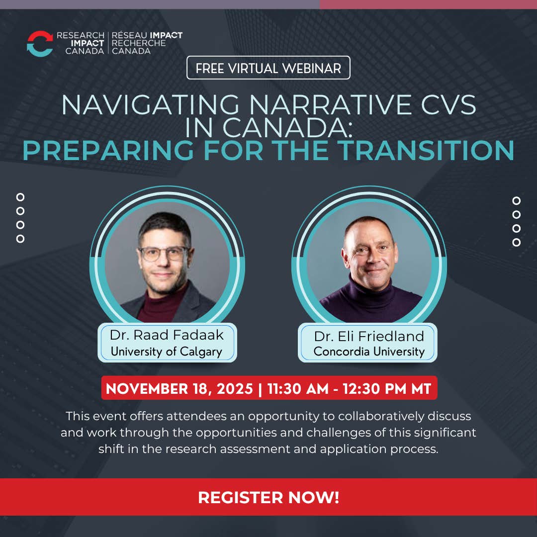 Poster for RIC Narrative CV Webinar