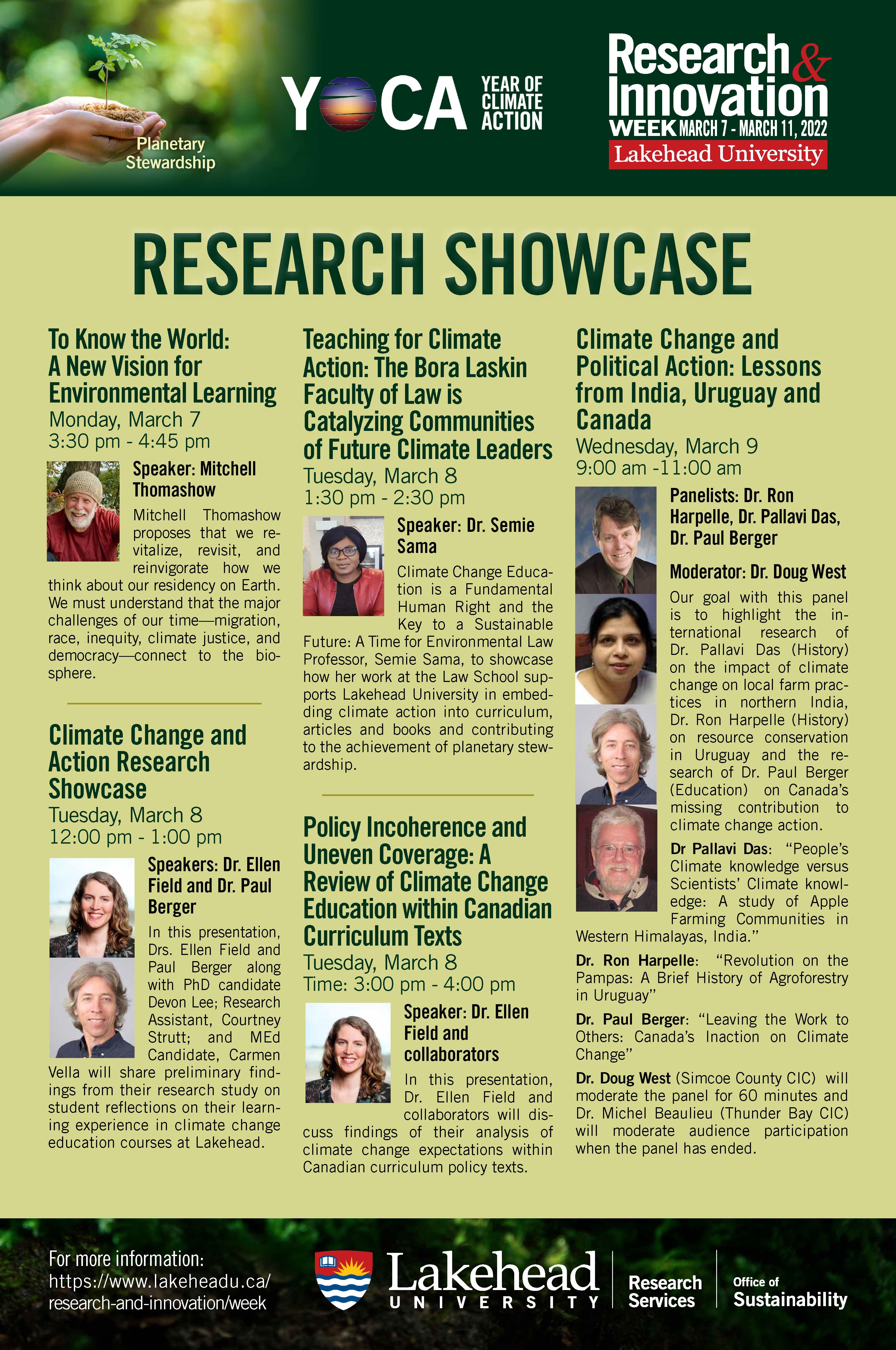 Climate Change and Action Research Showcase Poster