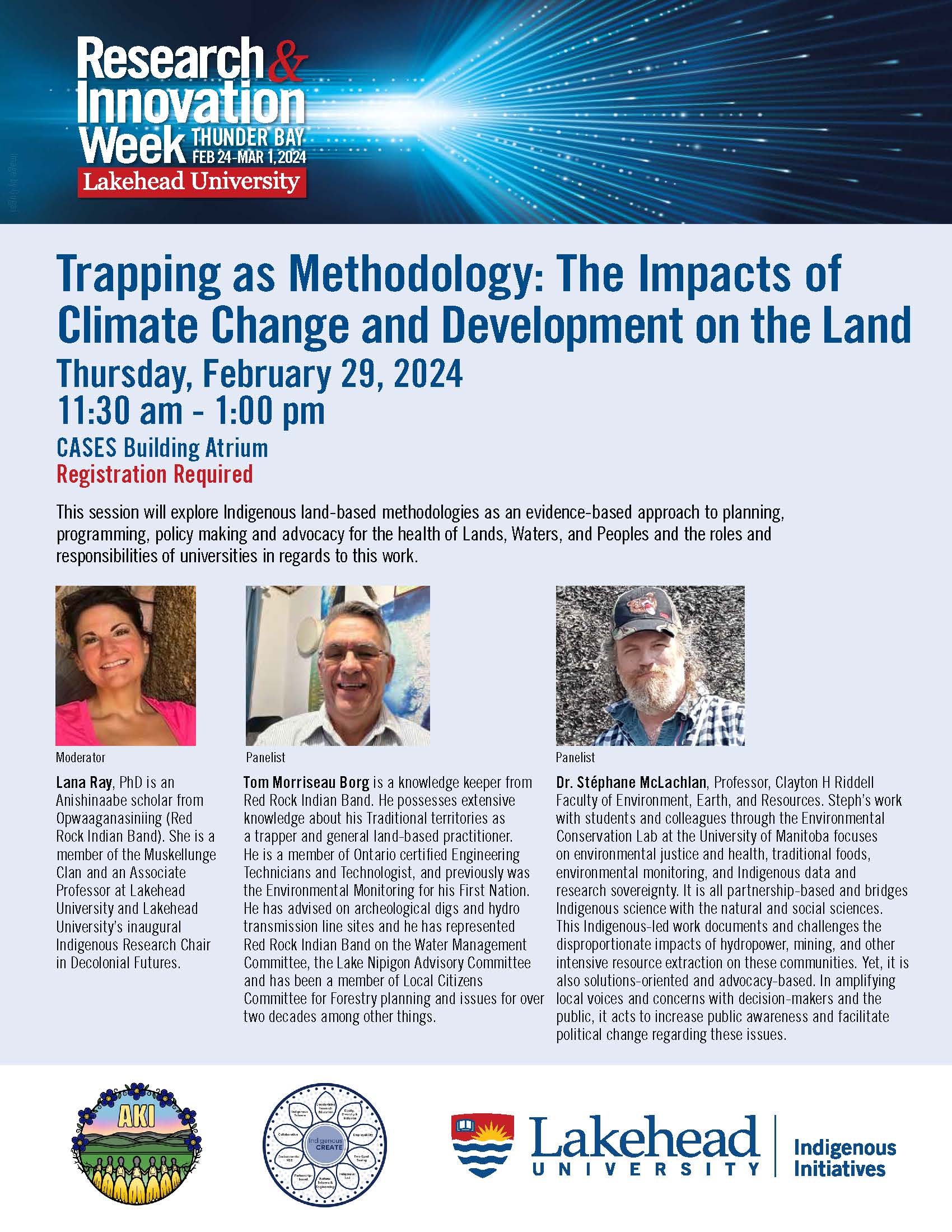 Event Poster for: Trapping as Methodology: The Impacts of Climate Change and Development on the Land
