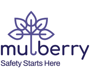 The Mulberry logo accompanied with the text: Safety starts here