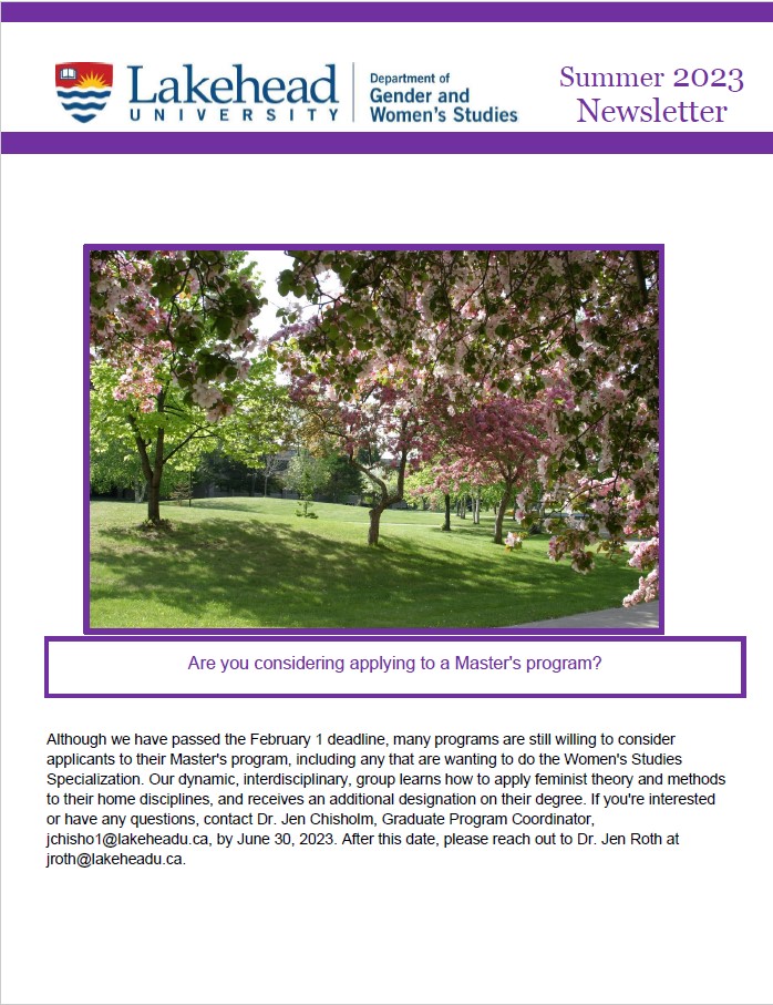 First page of summer 2023 GWS newsletter, Pdf document available.