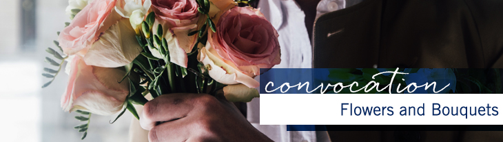 Decorative Thunder Bay Convocation Banner with floral arrangement