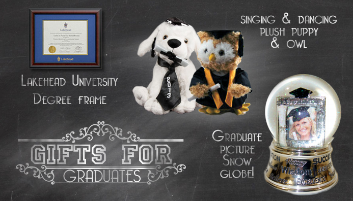 Many Items for Sale in the bookstore! Including Degree Frames, Plush Toys and Picture Snow Globes