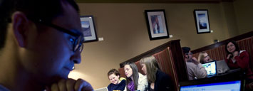 student browsing for information