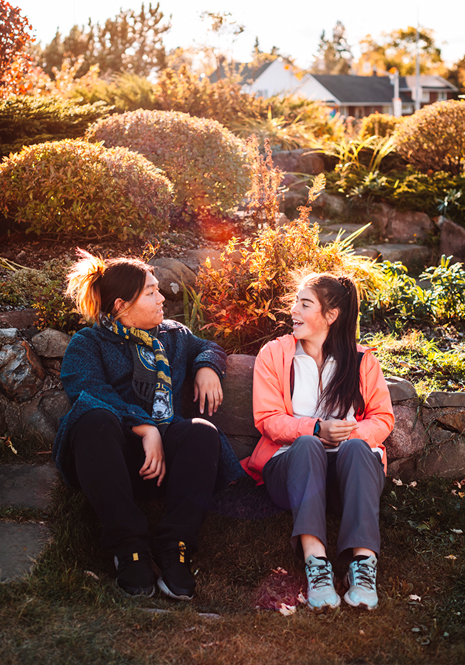 Two students having a conversation