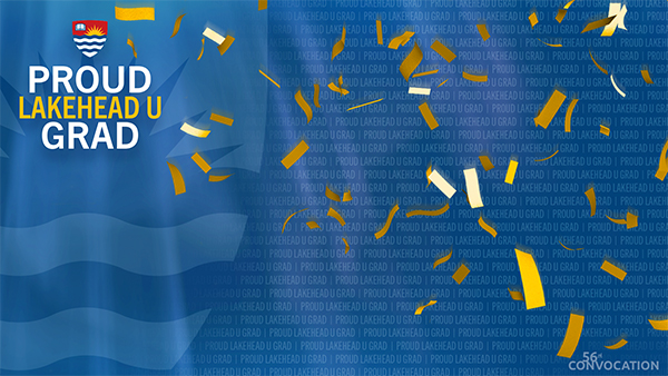 Proud LakeheadU Grad with Confetti