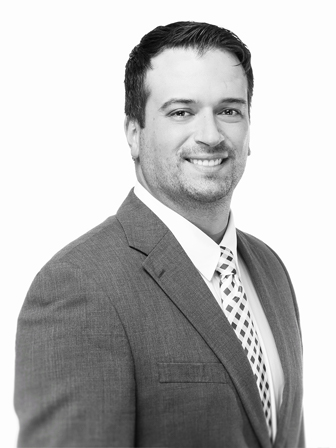 Vince Mirabelli's portrait in black and white