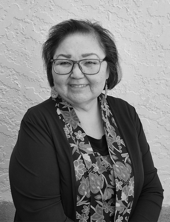 A black and white photo of Rosie