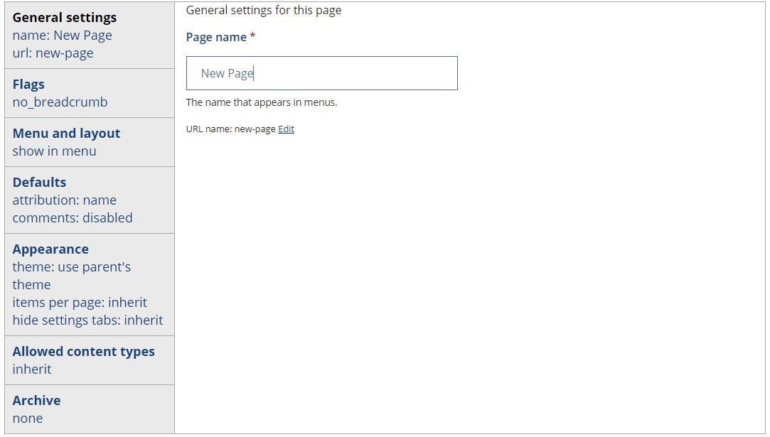This is an image of the general settings page
