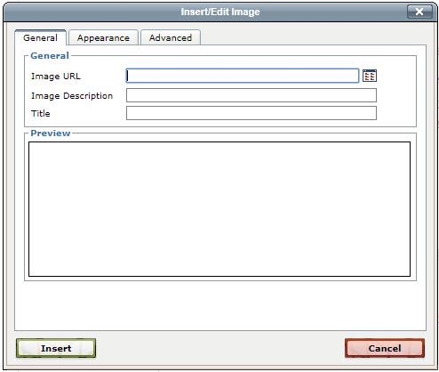 A screenshot of the options menu that is displayed when inserting an image.