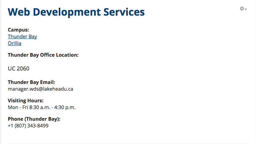 Office Box This is an image of a Lakehead University office box