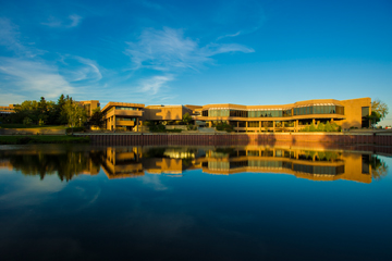 This is an image of Lakehead Univerisity's Thunder Bay Campus and Lake Tamblyn. Click to visit our Lakehead Thunder Bay campus pages